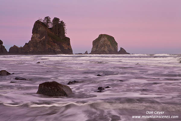 Image of Point of the Arches at dawn, Shi Shi Beach, Olympic National Park.