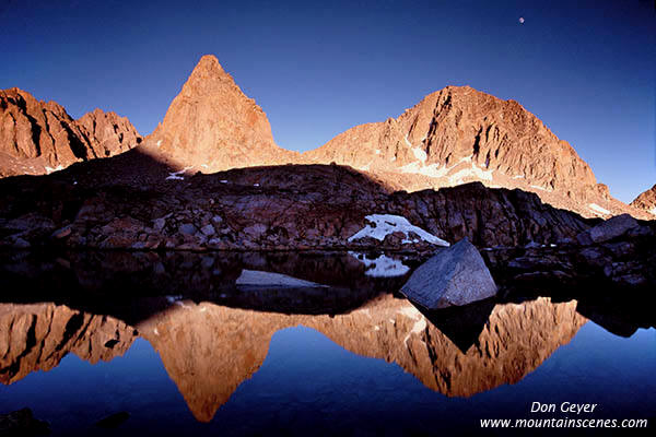 Image of Isosceles and Columbine Peak reflection at sunset