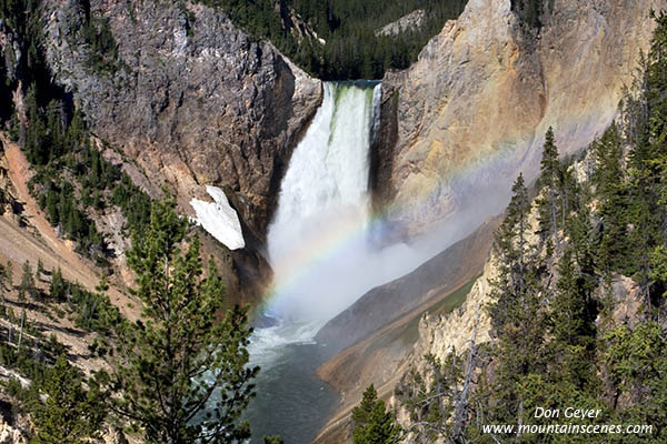 Image of Lower Falls and rainbow, Grand Canyon of the Yellowstone, Yellowstone National Park