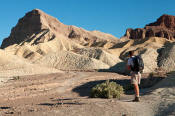 Image of hiker on Golden Canyon trail, Death Valley