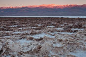 Image of Badwater Salt Pan, Panimint Range, sunrise, Death Valley
