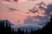 Image of sunset from Fifty Mountain in Glacier.