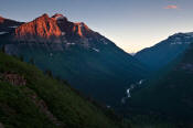 Image of evening light on Cannon Mountain in Glacier National Park.