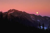 Image of Full Moon over Mt. Carrie, High Divide, Olympic National Park