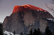 Image of Alpenglow on Half Dome.