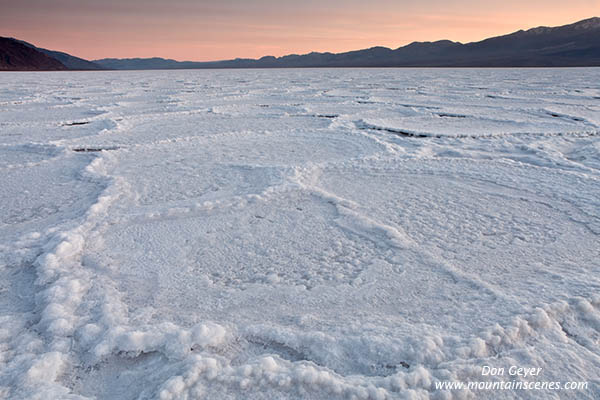 Image of Badwater Salt Pan at sunset, Death Valley