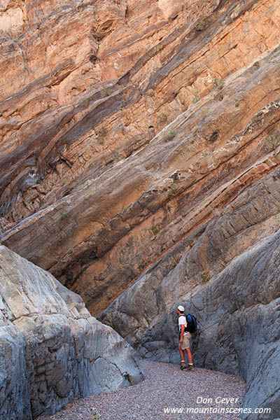 Image of hiker in Fall Canyon, Death Valley