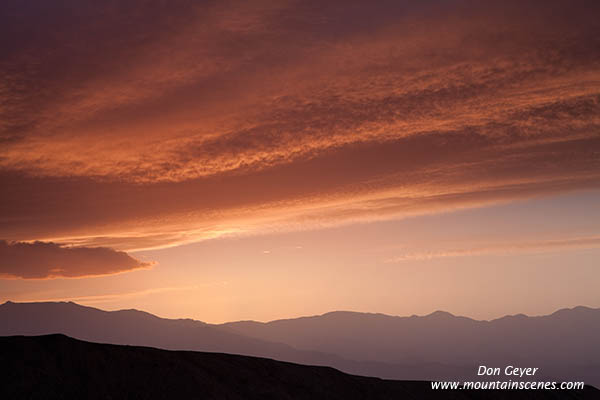 Image of sunset from Artist's Palette, Death Valley
