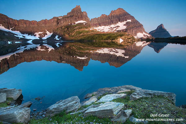 Image of Cathedral Peak refleceted in Sue Lake.