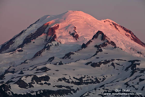 Image of Monring alpenglow on Mount Rainier