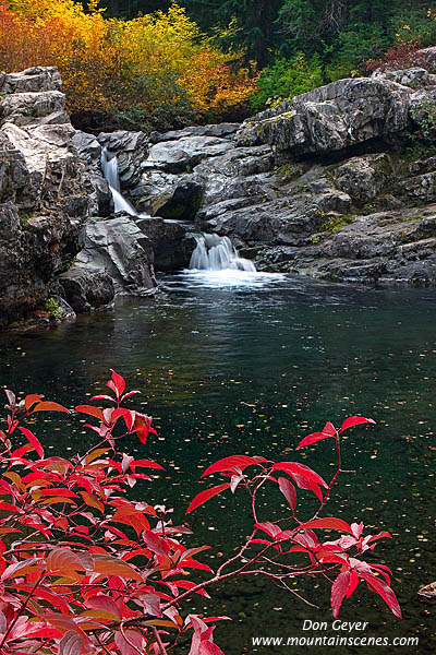 Image of Waterfall, Box Canyon Creek, fall