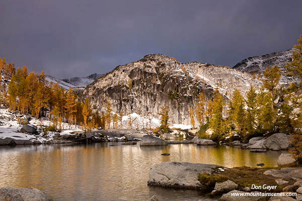 Image of Enchantment Lakes, Sprite Lake, storm clouds