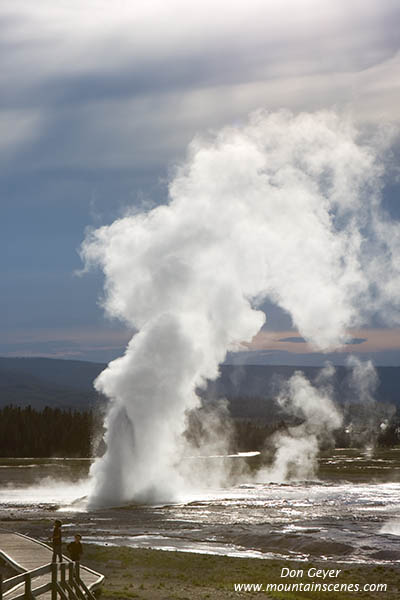 Image of Clepsydra Geyser erupting, Yellowstone National Park.
