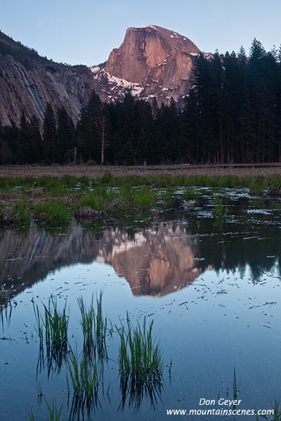 Image of Half Dome reflection at sunset