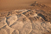 Image of Mesquite Sand Dunes and stone pattern, Death Valley