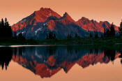Image of Mt. Steel reflected in LaCrosse Lake, Olympic National Park.