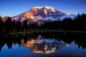 Image of Mount Rainier Reflection above Mystic Lake