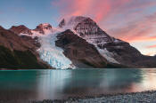 Image of Mount Robson and Pink Clouds above Berg Lake