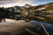 Image of Eagle Cap Peak reflected in Mirror Lake, Wallowas