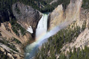 Image of Lower Falls and rainbow, Yellowstone National Park